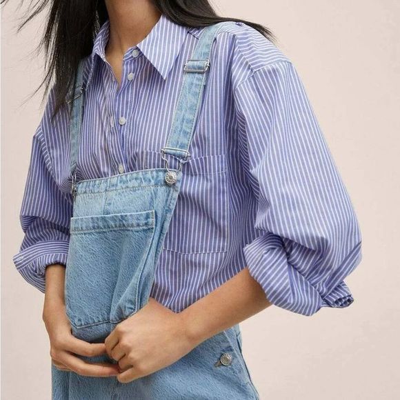 Mango Culotte Jumpsuit Romper Dungarees - Picture 6 of 8